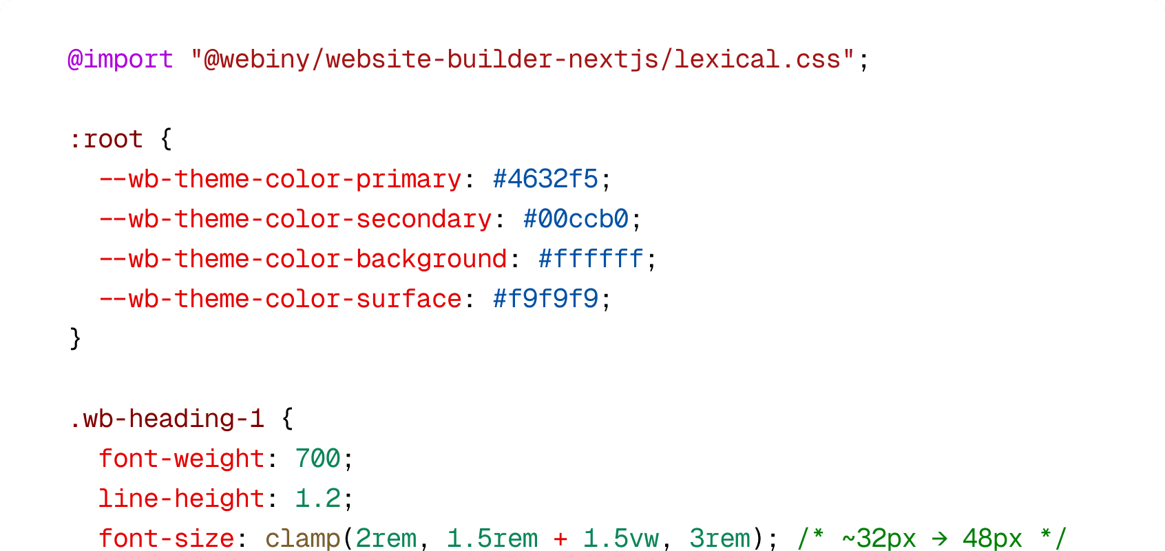 Use your design system & components global.css