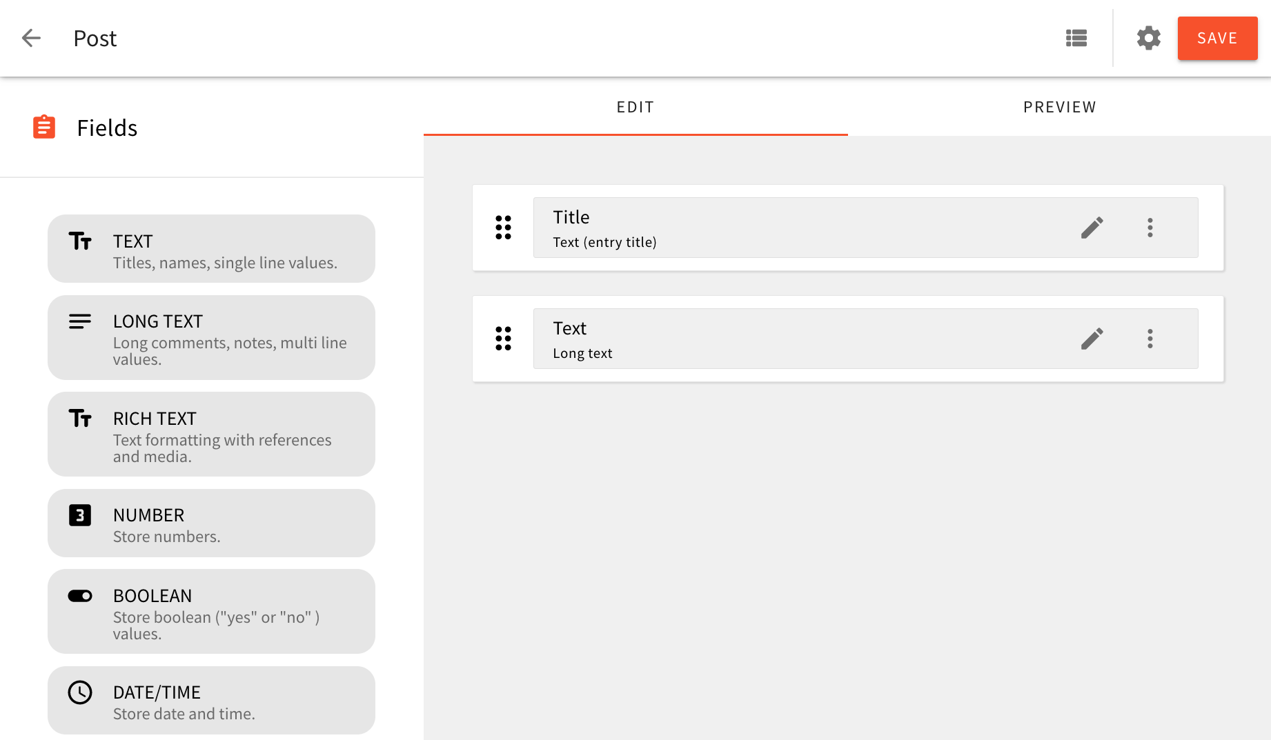 Defining Content Models and Content Model Groups via the Admin Area Application